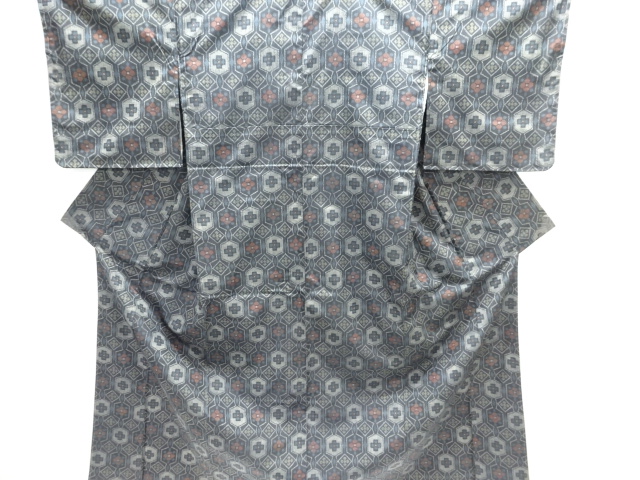 JAPANESE KIMONO / NISHIJIN DENSHO TSUMUGI / ENSEMBLE / UNUSED / WOVEN FLOWER